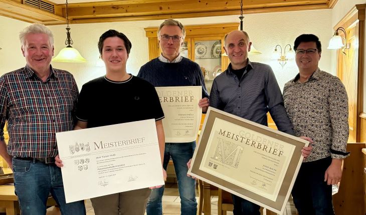 Meisterbrief-Verleihung im Gasthaus Ritter